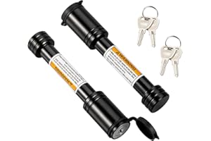 TOPSHINE Black Hitch Pin Lock, 5/8" Dia Trailer Hitch Looking Pin with Keys Keyed Alike for 2 inch Receiver (2 Pack)