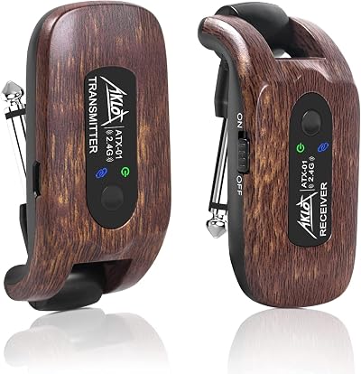 Aklot Wireless Guitar System 2.4GHz Transmitter Receiver 20m 10h Battery