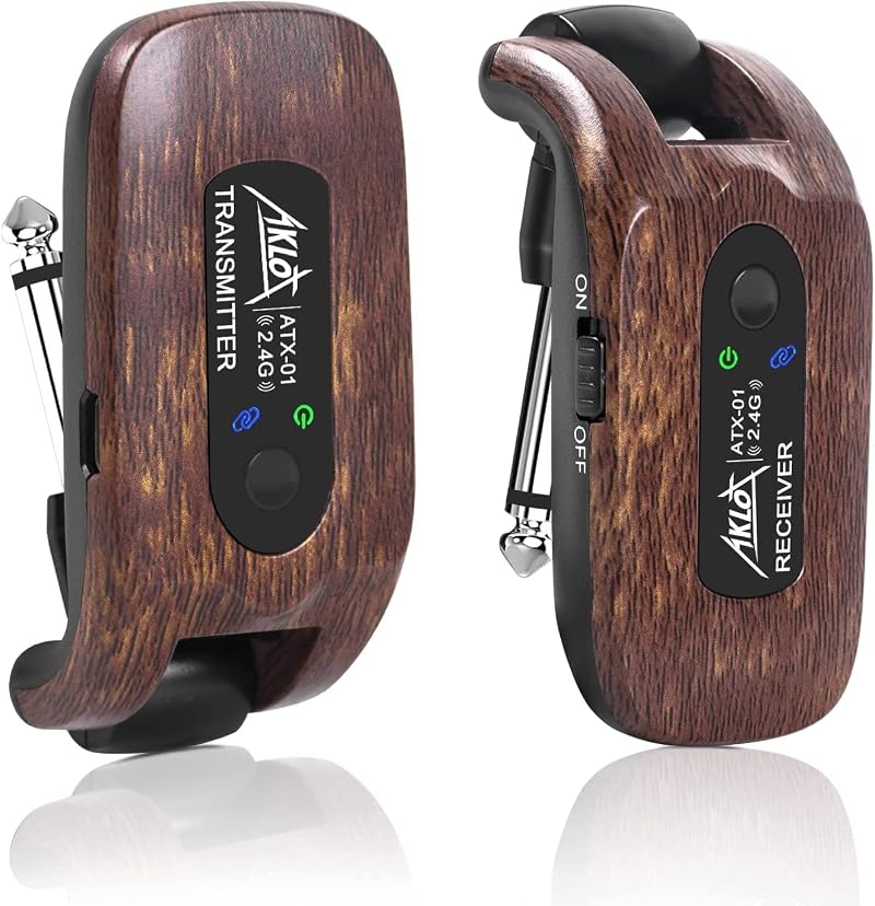 Aklot Wireless Guitar System 2.4GHz Transmitter Receiver 20m 10h Battery