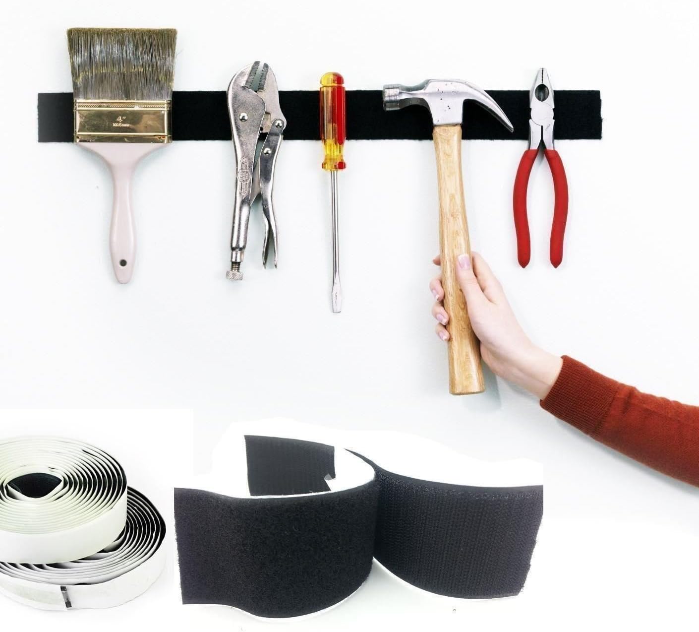 White 50mm Velcro® Brand Self Adhesive Velcro Tape Hook and Loop Sticky Fastener PS14 (1m Hook+1m Loop), 5cm - Image 5