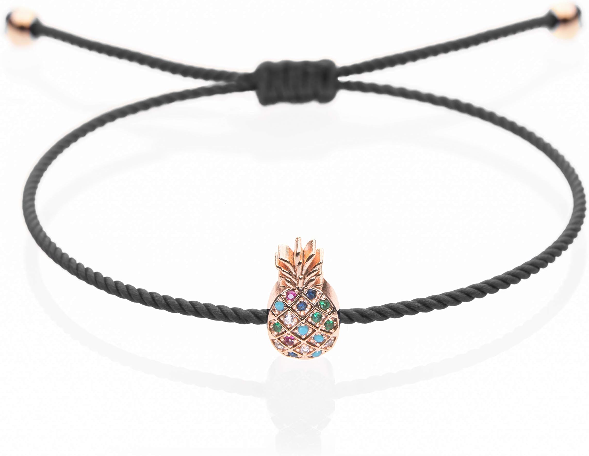 Handmade Adjustable String Pineapple Bracelet for Women Jewelry I Red, Blue, Black Braided String