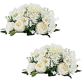 Inweder Flower Balls Centerpieces for Tables: 2 PCS White Flowers for Centerpieces Floral Arrangements Centerpiece for Wedding Party Celebration Home
