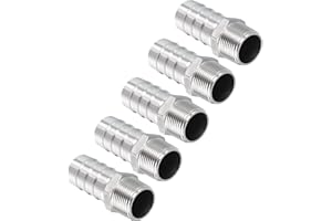 Kozelo Pack of 2 Stainless Steel Hose Barbs Fittings 1" Hose Barbs to 3/4" NPT Male Fittings