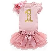 shlrzy Onederful 1St Birthday Outfit Tutu Dress For Baby Girl 1Year Old Girl Birthday Gift