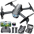 Drones with Camera for Adults 1080P HD Foldable Drone with Carrying Case Drones for Kids with One Key Take Off/Land, 3 Speed Mode, 360° Flip RC Quadcopter Grey