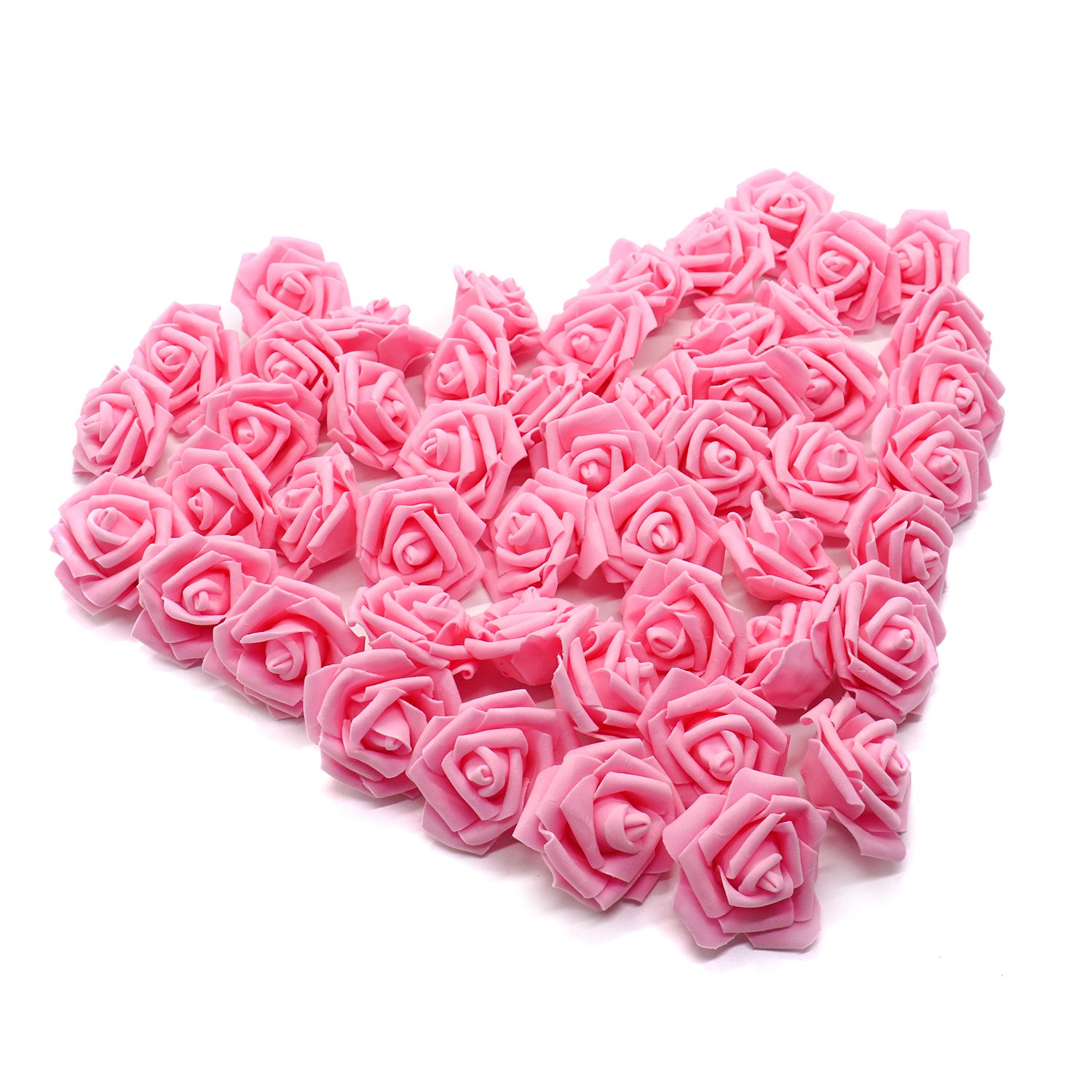 Roses Lookingフェイクのバラdiyホームウェディング装飾用 ピンク Huele B077gb8fgx 50個人工花peachy Real Pink 造花 品数豊富