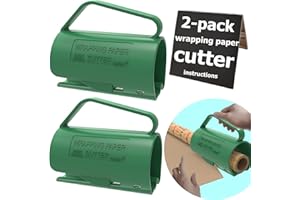 THMORT Wrapping Paper Cutter (2-packs) for Christmas Gift Wrap Cutter Easy Sliding Birthday Gift Wrap Holder Dispenser Paper Roll Cutter Tool Tube.