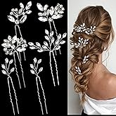 6 Pieces Bride Hair Pins Rhinestones Hair Accessories for Women Crystal Hair Piece for Wedding Bride Women Girls Bridesmaids