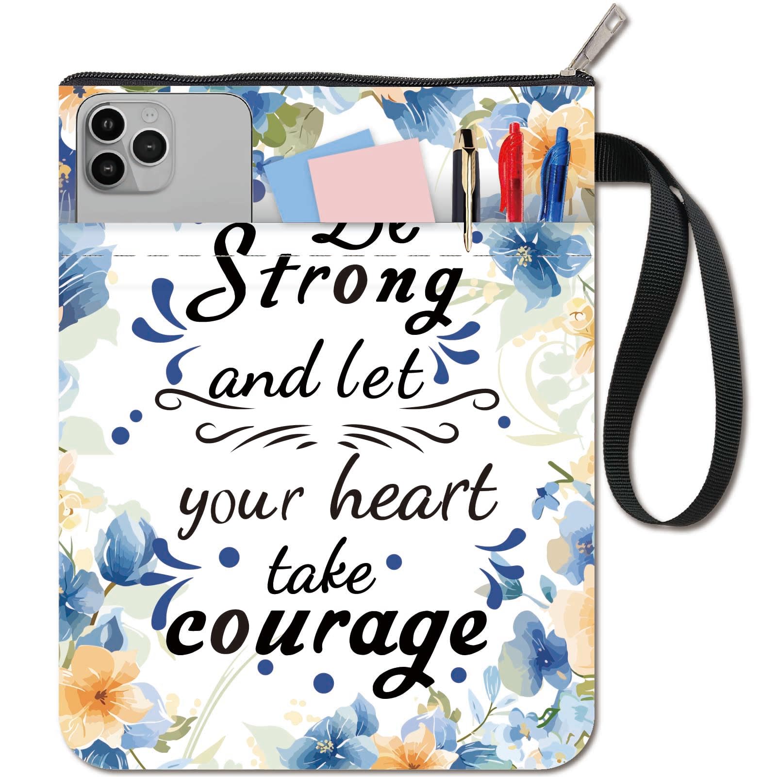 CRASPIRE Flower Book Sleeve Vintage Book Covers Words of Motivation Book Protector for Paperbacks Washable Fabric Cloth Book Cover with Zipper and Extra Sleeve Pocket for Book Lovers Classmate Gifts