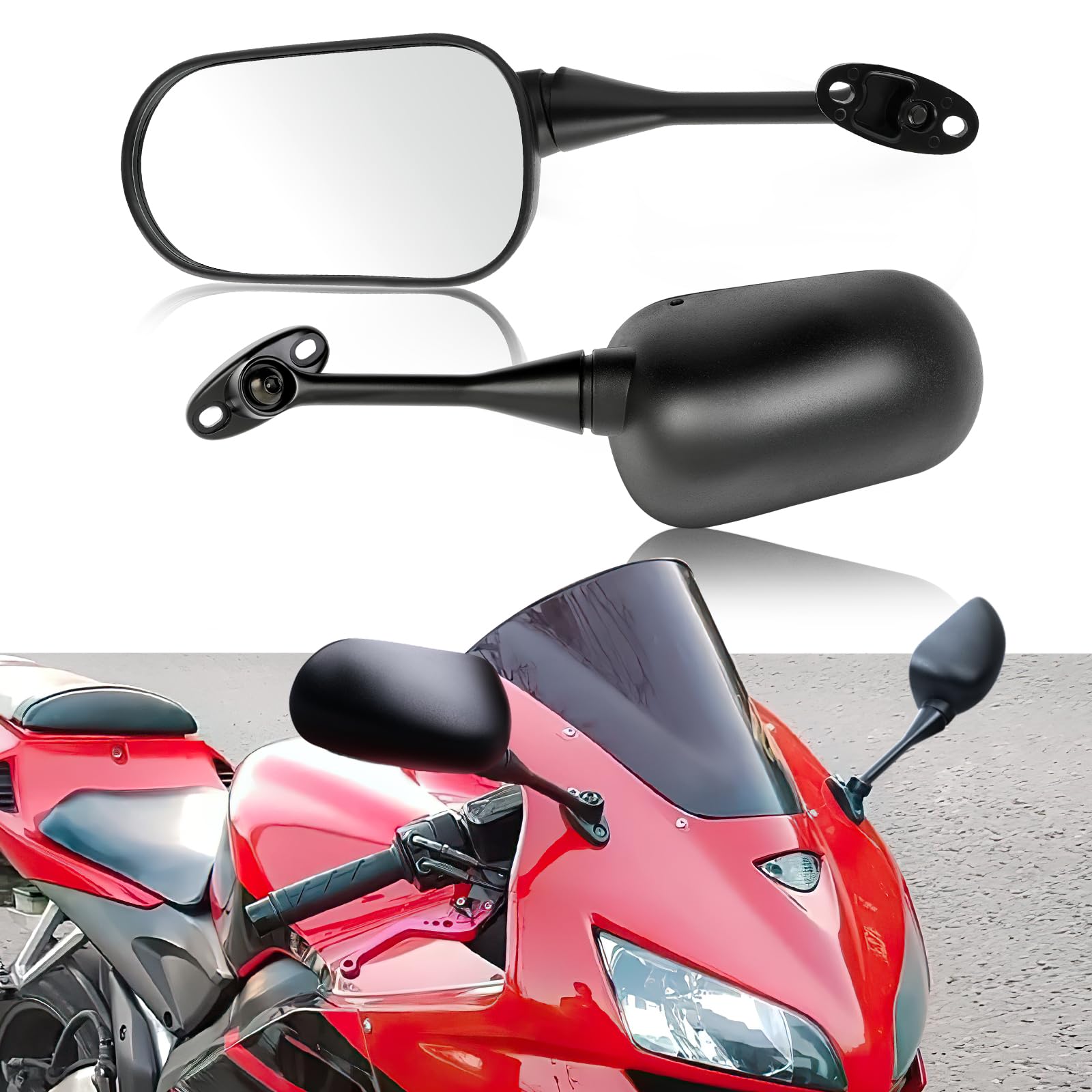 Black Motorcycle Rearview Mirror for CBR600RR CBR1000RR CBR250R CBR300R CBR500R GSX-R600 GSXR750