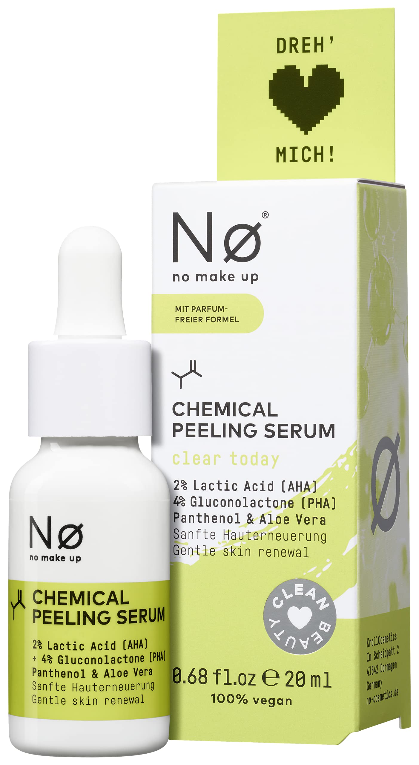 Nø Clear today Chemical Exfoliating Serum AHA/PHA - Chemical Face Scrub Serum Reduces Redness and Irritation - Face Serum Suitable for Blemished & Sensitive Skin