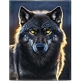 Rstick Grey Wolf Blanket Animal Art Fleece Blanket Soft Fuzzy Plush Throw Blankets for Couch Bed 60"x80"