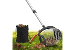 TOPHDY Acorn Picker Upper Roller - Nut Gatherer Walnut Picker Upper Foot Operated Release,Directly Dump Outlet, Suitable for 1" - 2.4" Walnuts,Hickory,Chestnuts,Pecan,Pinecone,Golf Ball
