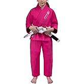 Hayabusa Essential Jiu Jitsu Gi Kids, Pearl Weave, Includes BJJ White Belt, IBJJF Compliant, Lightweight and Durable