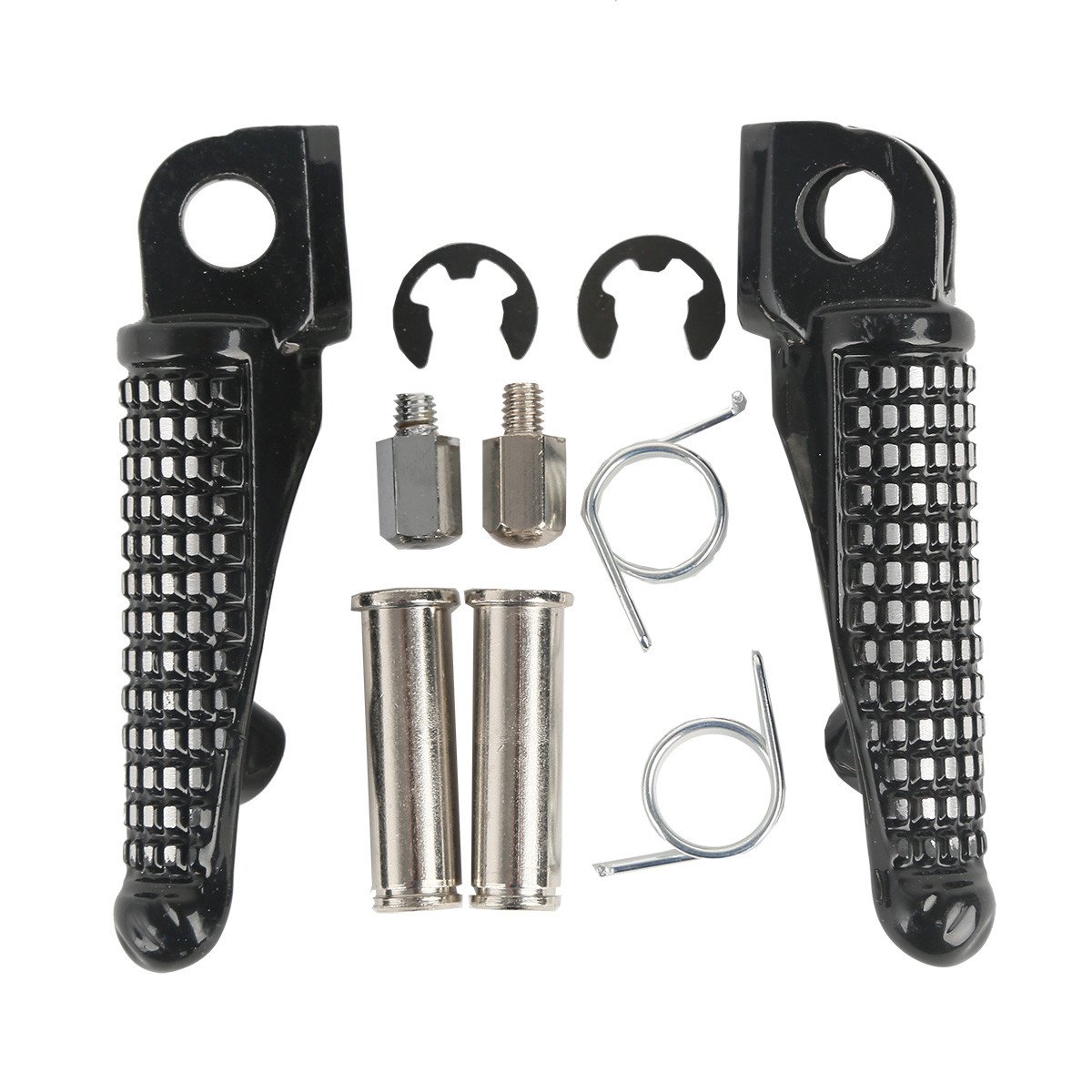 Black Front Foot Pegs Footrests Fits For Kawasaki Ninja ZX10R 2004-2013 ZX-6R NINJA 1998-2013