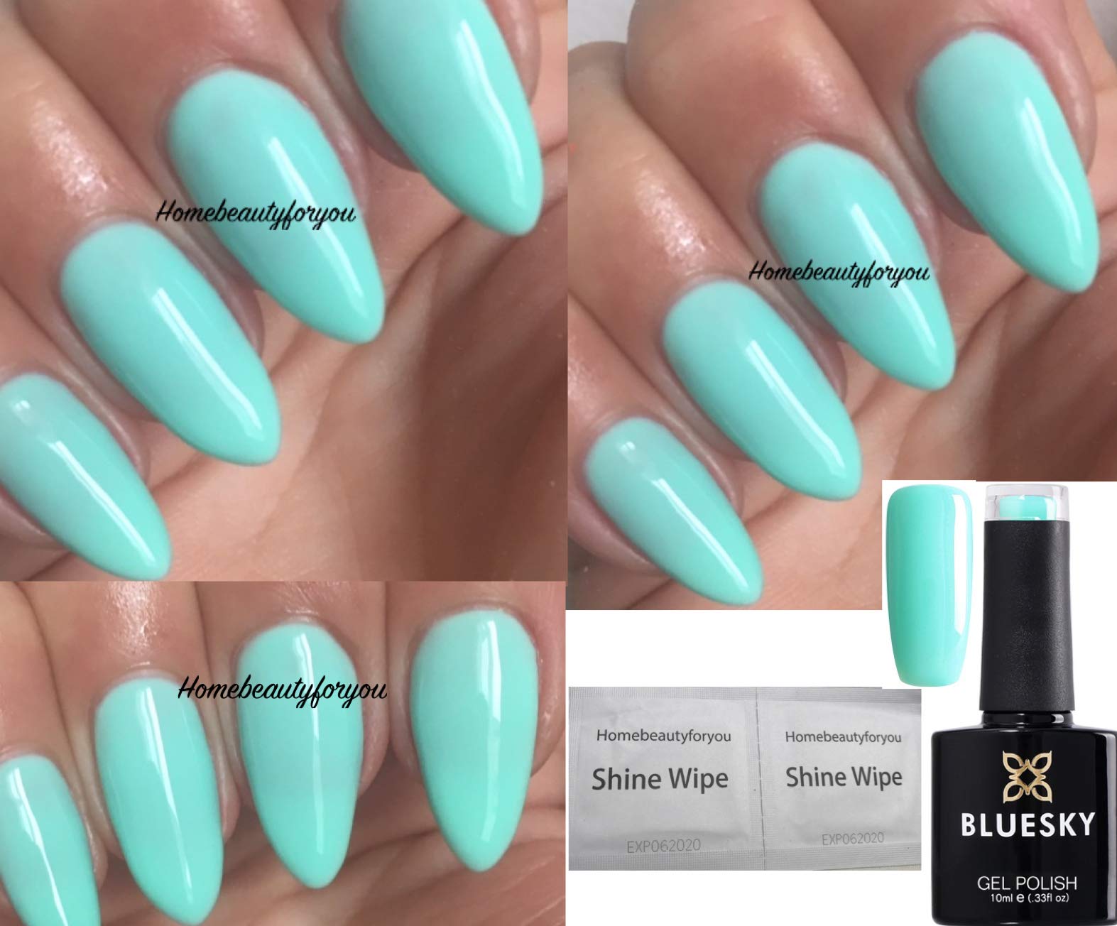 Bluesky GEL NAIL POLISH Turquoise Light Mint Color Pastel Sky Spring Summer UV LED Soak Off 10ml