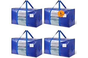 Aiimart Extra Large Moving Bags, 4 Pack Heavy Duty Packing Bags for Moving, Totes For Storage with Visible Window and Wrap Ar