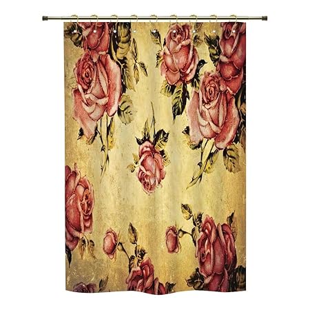 Shower Curtain Roses Decorations Old Fashioned Victorian Style