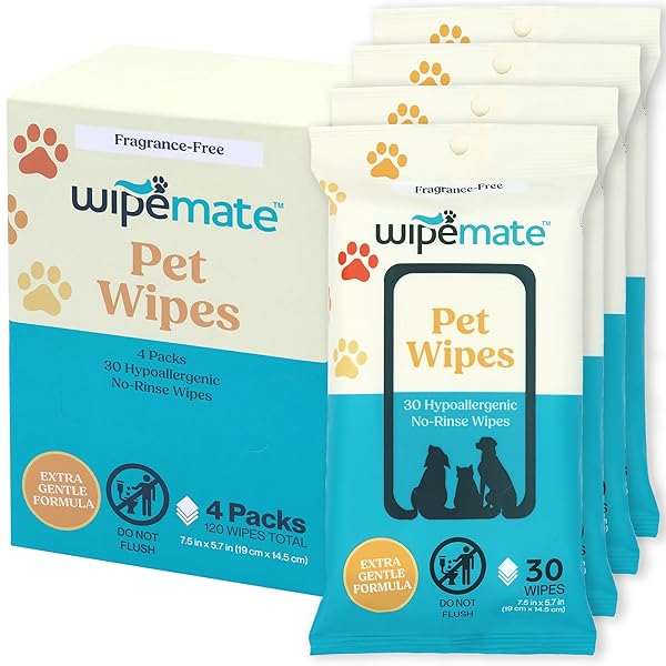 BULK 4-PACK TRAVEL DOG & CAT PET WIPES...
