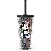 Tervis Disney - Mickey Minnie Rainbow Made in USA Double Walled Insulated Tumbler Travel Cup Keeps Drinks Cold & Hot, 24oz with Straw Lid, Classic