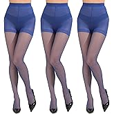Paralinda 3 Pairs Women's 20D Pantyhose with Control Top and Reinforced Toes