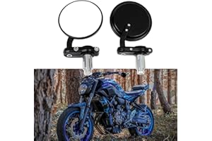 Universal CNC Motorcycle Foldable 7/8" Handle Bar End Mirrors Rearview Side Round Compatible withMotorbike Harley Davidson Ho