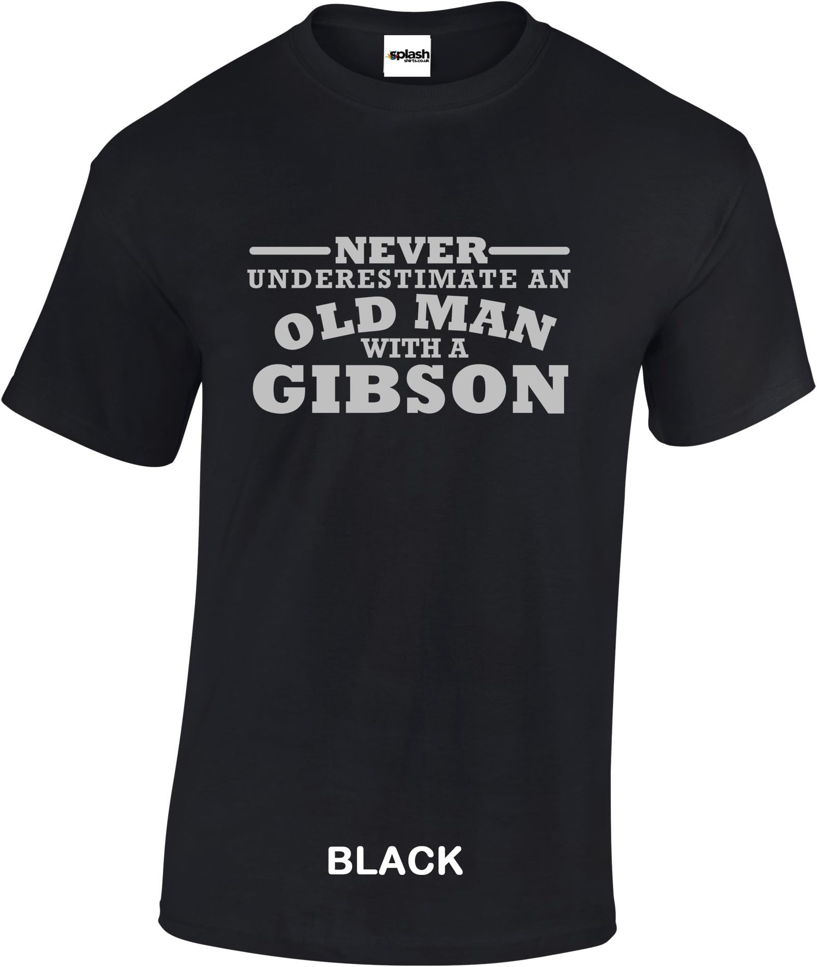 Never Underestimate an Old Man with A Gibson Mens Crew Neck Short Sleeve Custom Personalized T-Shirts