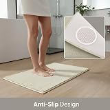 KEPLIN Non Slip Microfibre Bath Mat 40x60cm White Soft Quick Dry view 6