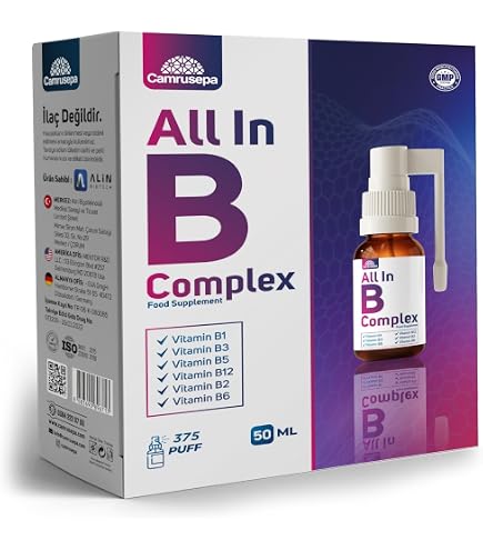 Amazon.com: Camrusepa B Vitamin Complex Spray – High Absorption Liquid  Supplement (B1, B2, B3, B5, B6, B12) – Natural Energy, Nerve & Metabolism  Support – Fast-Acting Oral Spray – Convenient Daily –