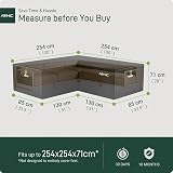 AWNIC Garden V Shaped Sofa Cover Waterproof UV Rattan Corner 254x254x85x71cm view 2
