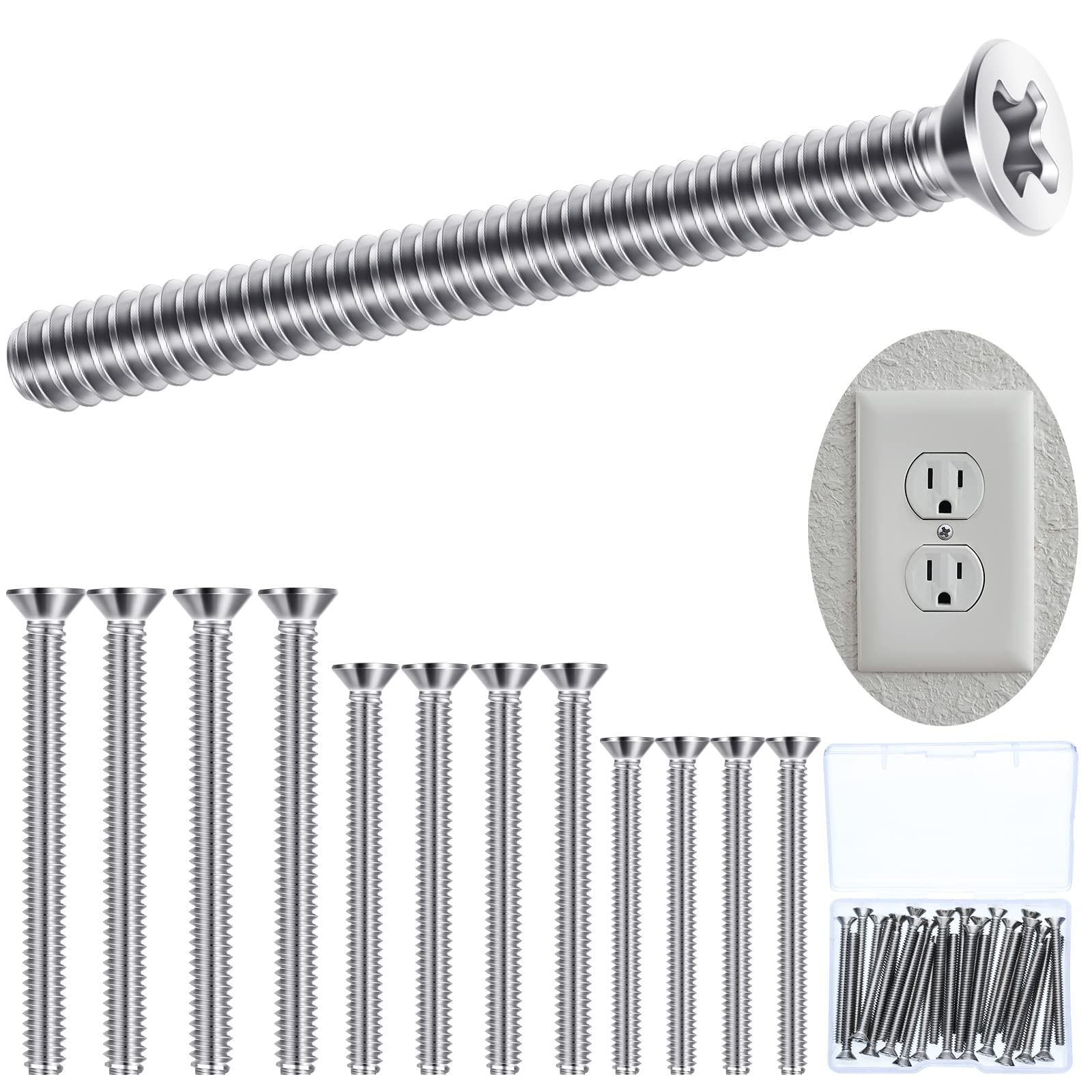 Ripeng 30 Pieces Extra Long Outlet Screws Machine
