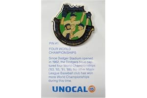 1 Pin - Four World Championships Los Angeles Dodgers Unocal Pin '63,'65,'81,88