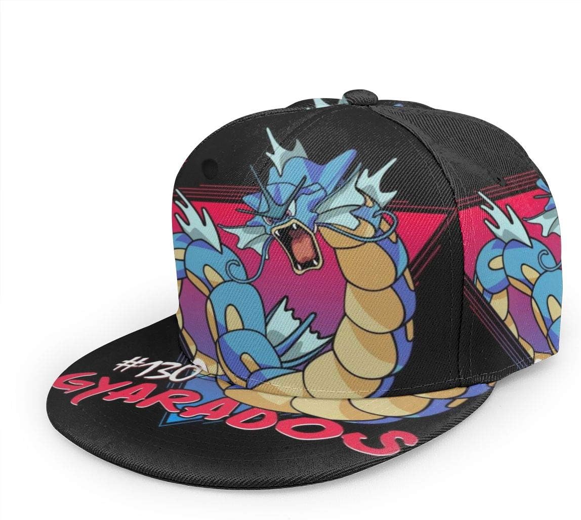 Enghuaquj Gyarados Retro 80s Monster of The Pocket -Unisex Baseball Cap Printed Baseball Cap Black