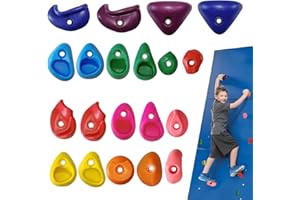 SREHRLY 20 PCS Rock Climbing Wall for Kids,Rock Wall Climbing Holds,Adults Climbing Wall Grip Kits Holds Up to 230 lbs for Outdoor Indoor Home Playground Climbing Wall Holds