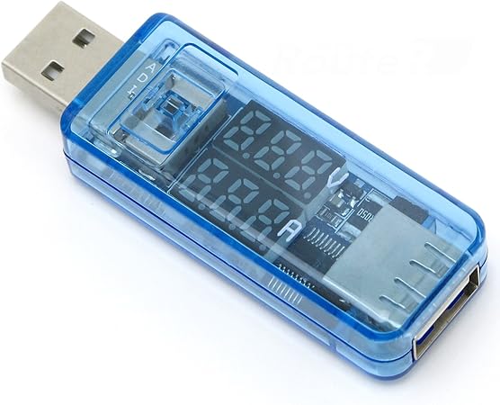 Amazon Co Jp ルートアール Usb 簡易電圧 電流チェッカー Va同時表示 充電最適化回路内蔵 3 4v 8 0v 0a 3a Rt Usbva5 パソコン 周辺機器