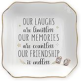 OASSIE Galentines Day Gifts for Women - Decorative Trinket Dish 4"x4" Ceramic Jewelry Dish Tray - Valentines Birthday Gifts for Best Friend Women Friendship Bestie BFF Soul Sister, Friend Trinket Dish