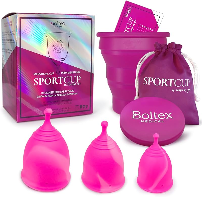 Boltex Medical Menstrual Cup Sport Set S, M, L + Steriliser & Bag
