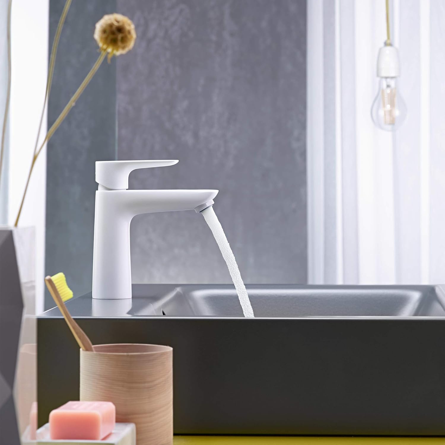 Hansgrohe Talis E Single Lever Basin Mixer 110 With Pop-Up Waste, Matt White, 71710700, Spout Height 110Mm - Image 3