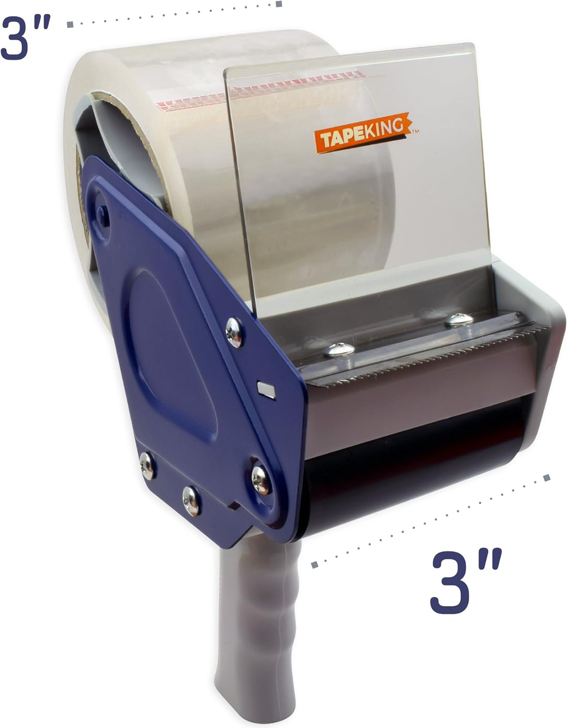 Tape King TX300 3 Inch Wide Packing Tape Dispenser Gun - Plus 1 Free Roll of Packaging Tape - Side Loading 3" Lightweight Ergonomic Industrial Gun for Shipping, Moving, Carton and Box Sealing : Office Products