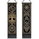 COMBLOOM Vintage Tapestry Long Vertical Wall Hanging Decor 52'' x 13'' | 2 Pack Rectangle Wall Art Decor Long Vertical Wall Hanging Tapestry for Bedroom Living Room Home Decoration