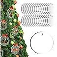30Pcs 4 Inch Clear Acrylic Ornaments with Hole Crafts Blank Round Acrylic Circles Ornament Blanks Circle Disc Bulk for Christ