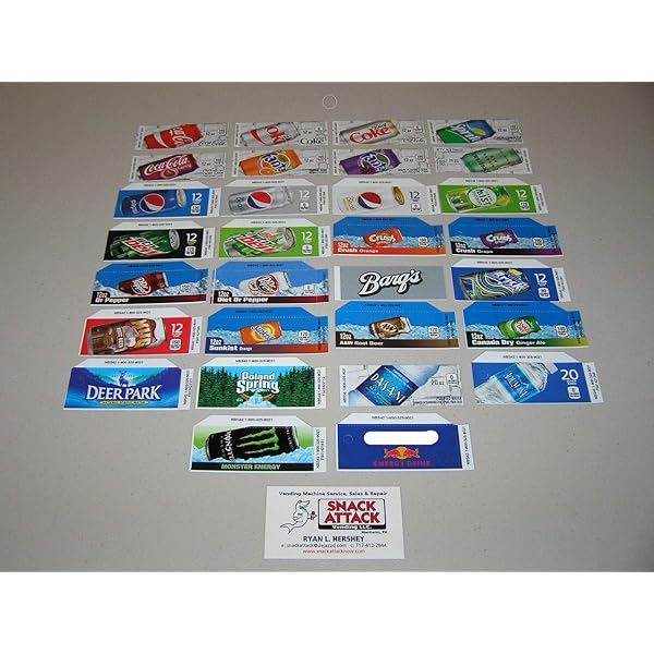 Amazon.com: (10) Royal VENDORS SODA Vending Machine 20oz 13-vending-machine-labels-minute-maid-lemonade-diet-coke-powerade-ebay