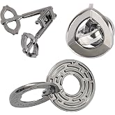 PSDVAYI Metal Brain Teasers Puzzles 3PCS Unlock Interlocking Puzzles | IQ Logic Test Challenging Toys Disentanglement Educational Metal Toy for Teenagers Family Party Game Night Kids Adults