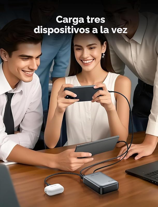 Mini Power Bank 45 W 20000 mAh com cabo USB-C integrado, carregador rápido PD/PPS, baterias externas para telemóvel com ecrã LED para iPhone 18/17/16, Galaxy S25/S24, iPad, computador