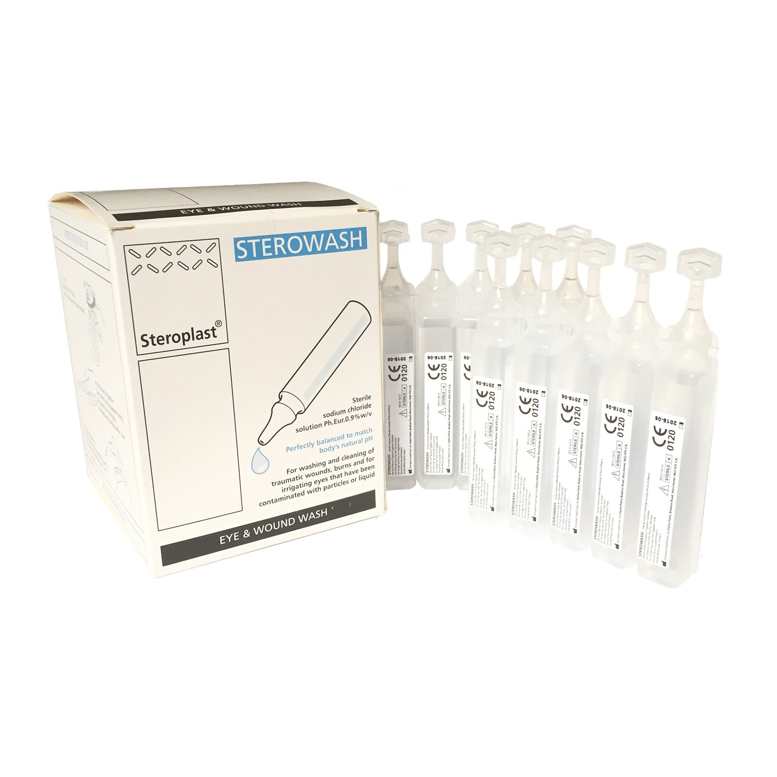 Steroplast 50 x 20ML STEROWASH STERILE SODIUM CHLORIDE MEDICAL FIRST AID WOUND CLEANING EYE WASH CLEANSER