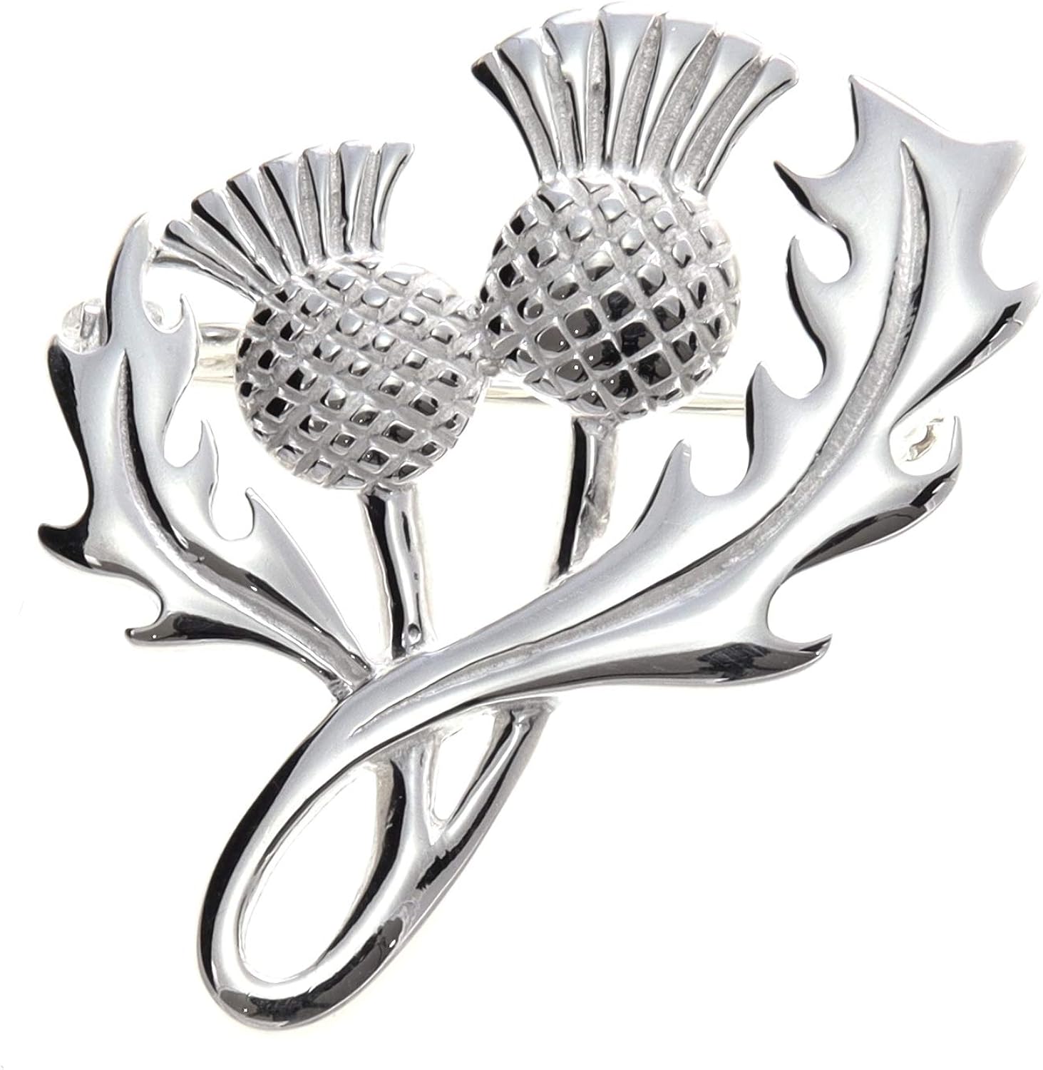 Alexander Castle Women's 925 Sterling Silver Scottish Thistle Brooch Pin with Jewellery Gift Box - Scottish Gift for Women