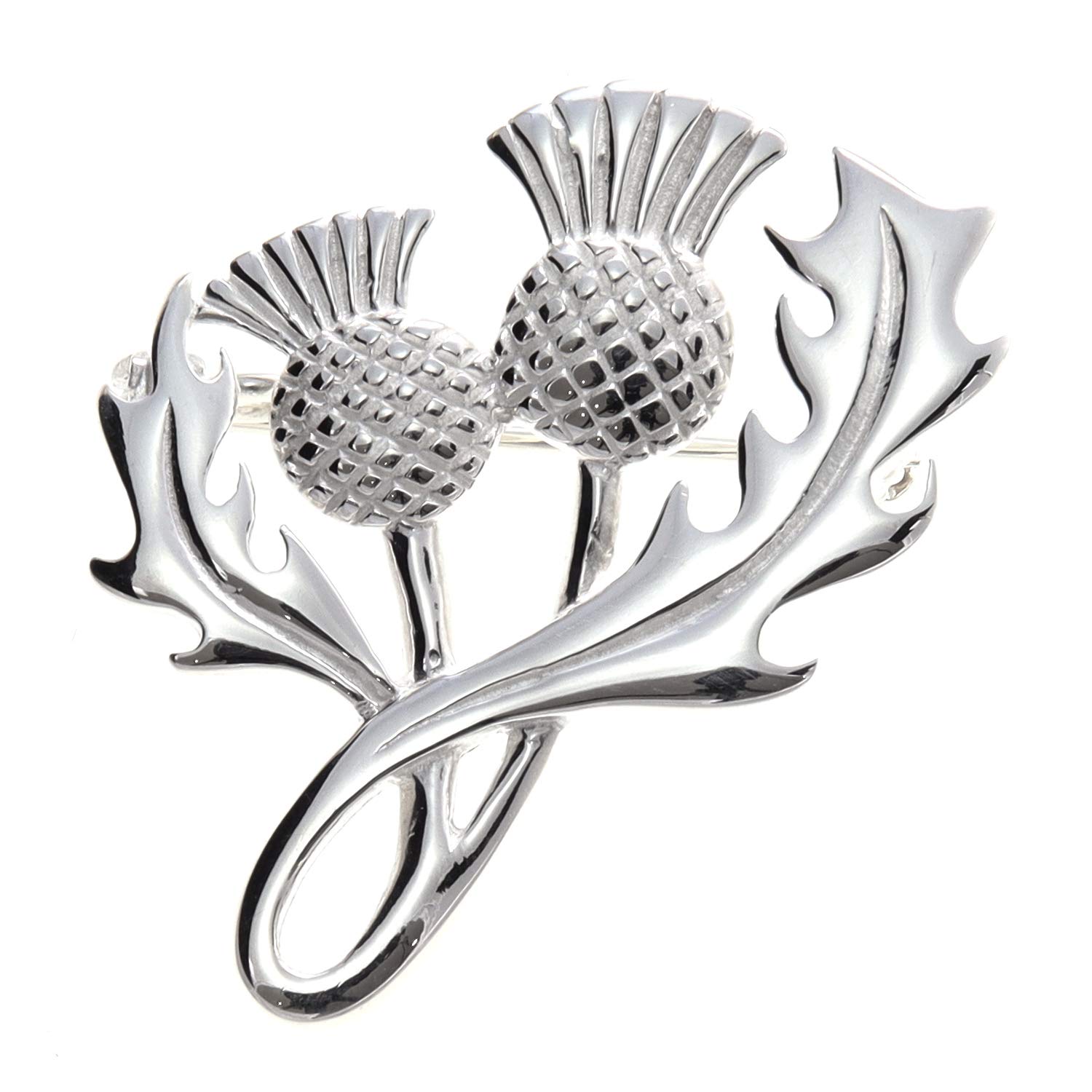 Alexander Castle Women's 925 Sterling Silver Scottish Thistle Brooch Pin with Jewellery Gift Box - Scottish Gift for Women