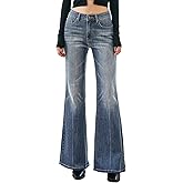 UPNET Women's High Waisted Bell Bottom Jeans Wide Leg Flare Bootcut Denim Pants w/Tummy Control Stretchy Trendy 2025​​