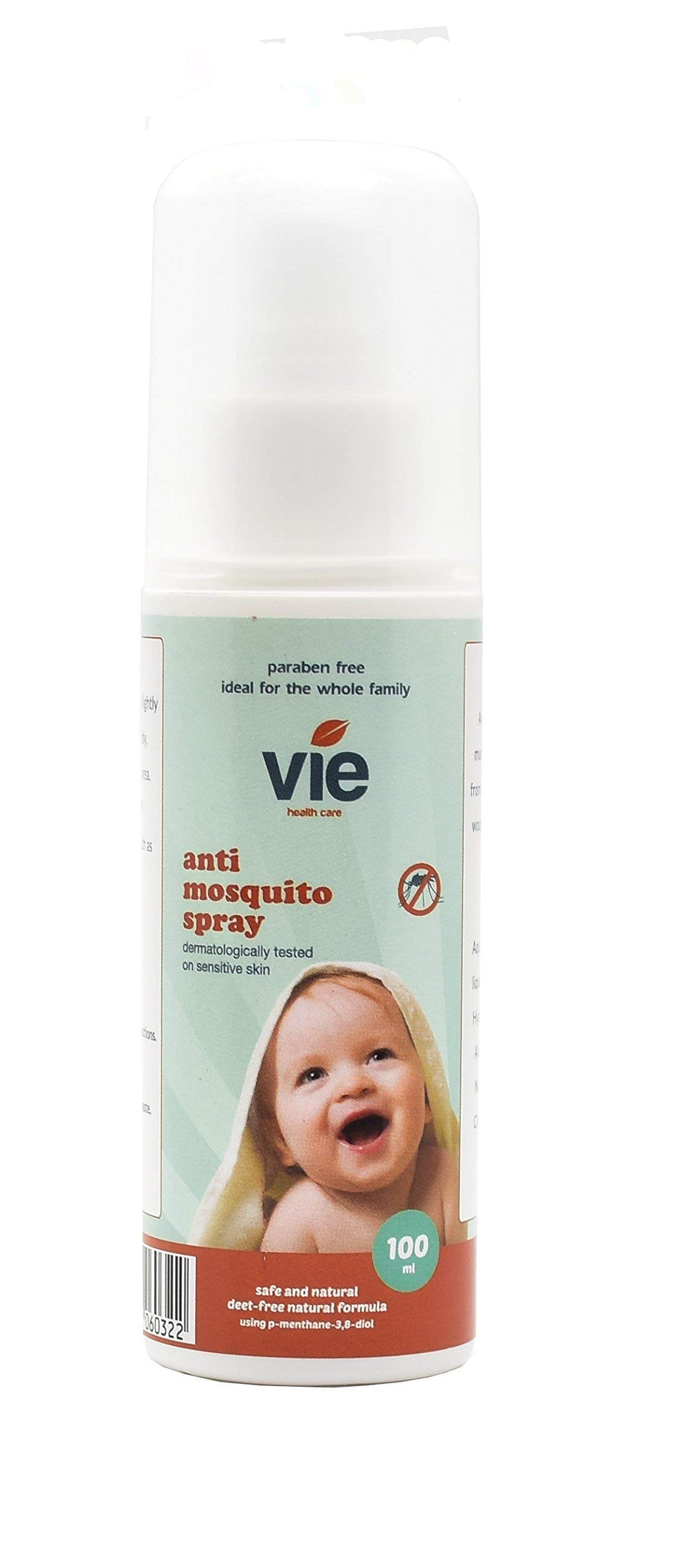 Vie Anti Mosquito Deet Free Spray – All-Natural, Safe, and Effective Anti-Mosquito Spray for Babies and The Whole Family – Chemical Free Formulation 100ml Bottle