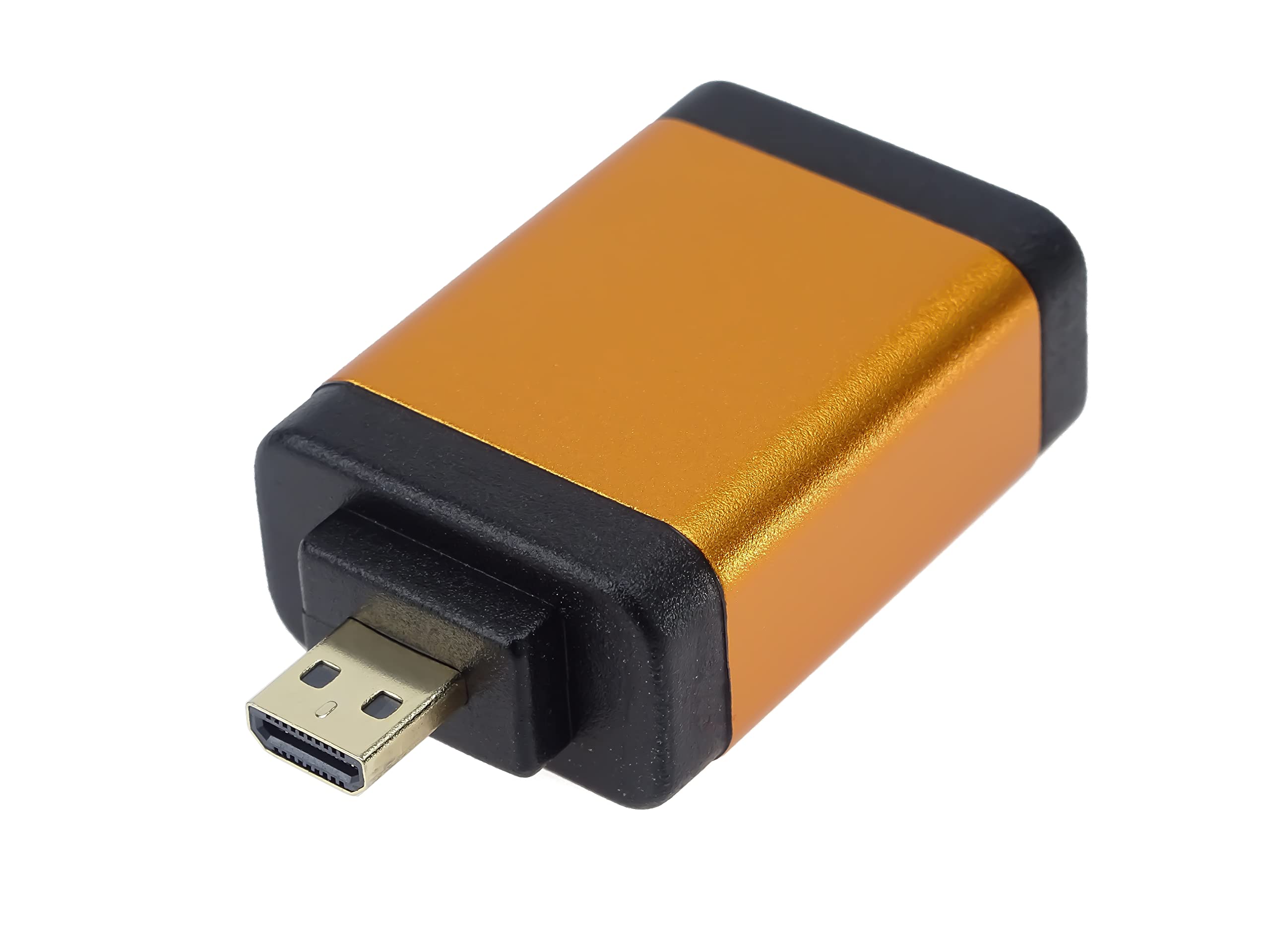 PremiumCord HDMI Type A to Micro HDMI Type D Female to Male Adapter 4K @ 60Hz Full HD 1080p Colour: Orange — image 1